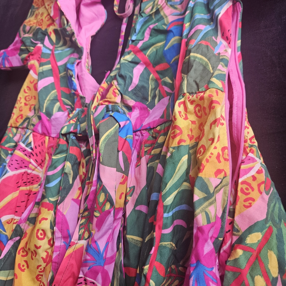 Women's Tropical print mini dress size large - Picture 8 of 9